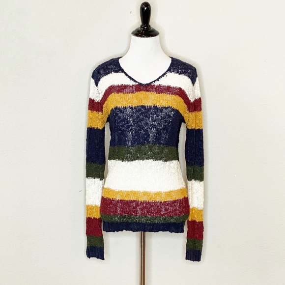 Skies are Blue StitchFix Striped V-Sweater- Size XS - Picture 6 of 8